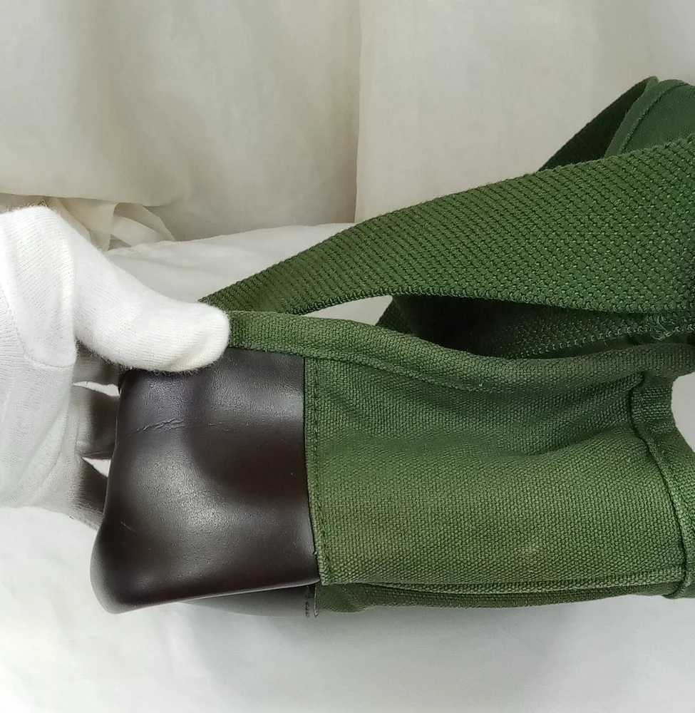 Allen Outdoor Leather Green Canvas Adjustable Utility Pouch Bag Belt